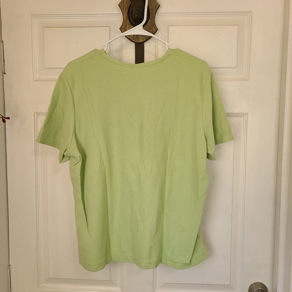 (446) Sonoma Woman's Short Sleeve Crewneck Blouse, Size: XL Color: Green - Picture 11 of 13